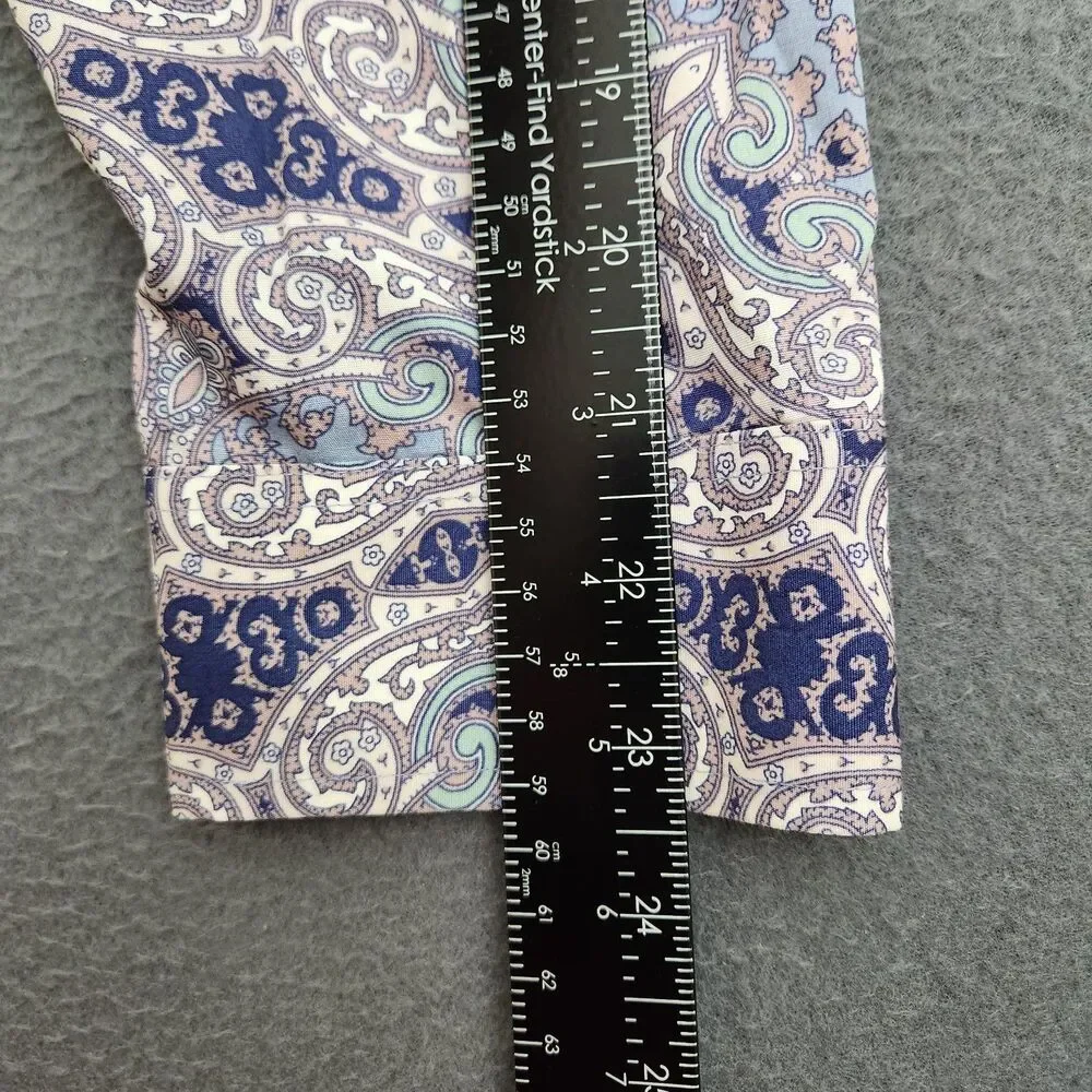 Chico’s Wome 2 US L Purple Paisley Button Up No Iron Blouse Shirt - Picture 10 of 11